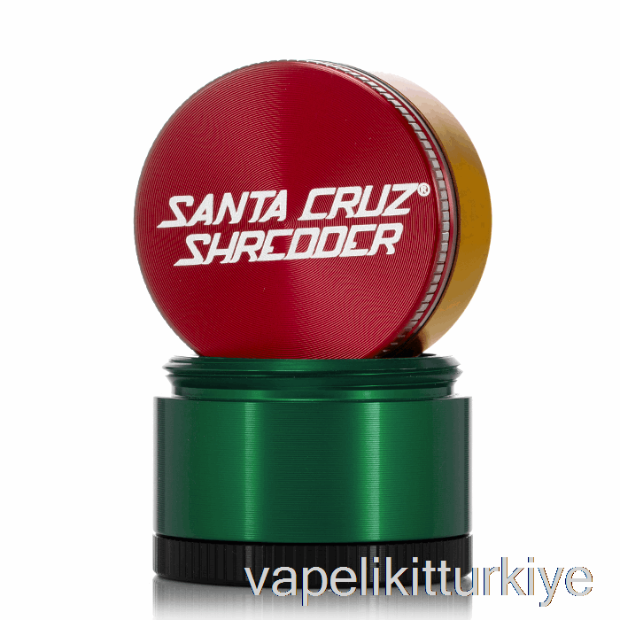Vape Kalem Vape Mate Santa Cruz Parçalayıcı 1.6 Inç Küçük 4 Parçalı öğütücü Rasta (40mm)